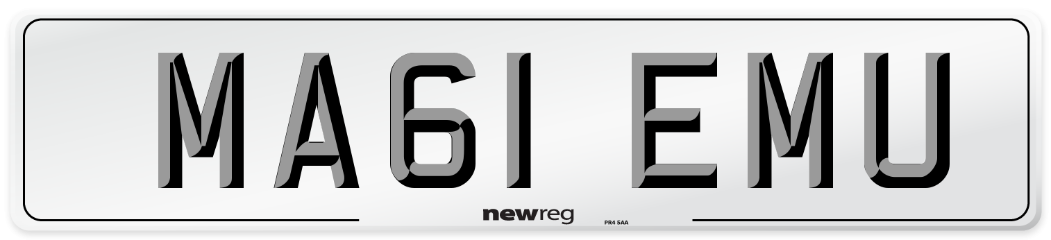 MA61 EMU Number Plate from New Reg